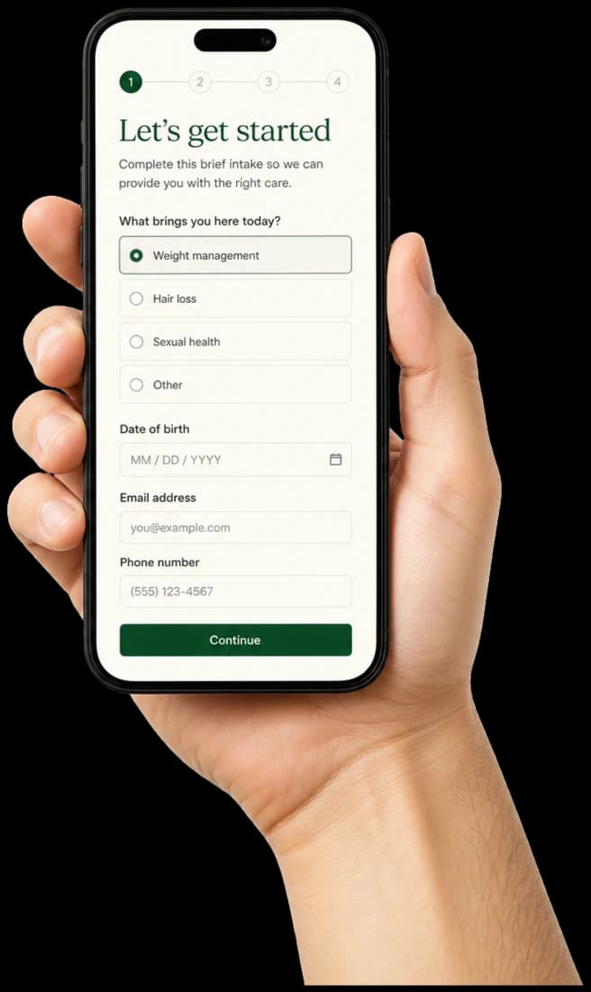 Online medical intake on a phone