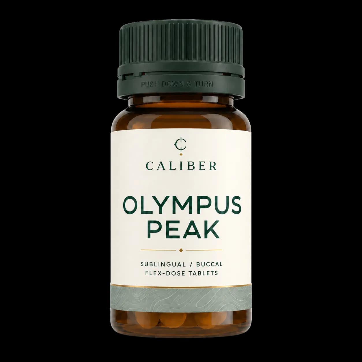 Olympus Peak compounded prescription medication bottle and tablets
